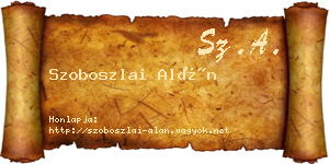 Szoboszlai Alán névjegykártya